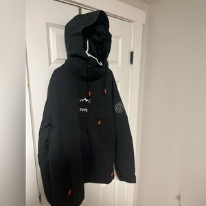DOPE Blizzard Black Snowboarding Jacket - Insulated